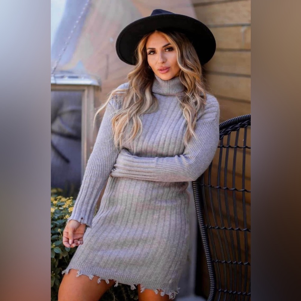 Boutique Cowl Neck Sweater Dress